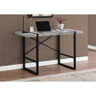 Monarch Specialties 7315 48" Computer Desk - Taupe Reclaimed Wood/Black Metal-Robust metal legs in a black finish are incorporated into the desktop for an interesting visual effect
