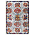 Modway Entourage Kensie Distressed Floral Moroccan Trellis Area Rug - 8 ft W x 10 ft L - Ivory Blue Red Orange Yellow-Distressed Vintage Floral Moroccan Trellis Area Rug