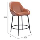 Zuo Vila Counter Stool - Brown - Set of 2-6