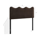Modway Athena Stain-Resistant Performance Velvet King Size Headboard - Chocolate Brown-Scalloped Wave Design