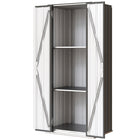 Outsunny Outdoor Storage Shed with Double Doors - 29.9" x 21.7" x 70.1" - Dark Grey-With a slim 29.9" W x 21.7" D footprint, this tall cabinet fits well on patios, balconies or in garages
