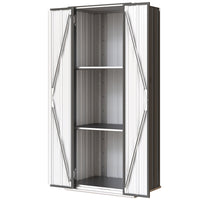 Outsunny Outdoor Storage Shed with Double Doors - 29.9" x 21.7" x 70.1" - Dark Grey-With a slim 29.9" W x 21.7" D footprint, this tall cabinet fits well on patios, balconies or in garages
