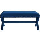 Modway Rivet Performance Velvet Bench - Navy-Dense Foam Padding