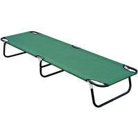 Outsunny Folding Camping Cot for Office Beach Home-Strong powder coated steel frame with 3 U-shaped legs provide superior stability