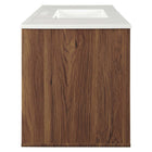 Modway Transmit 48" Wall-Mount Bathroom Vanity - Walnut/White-Soft-Close Doors