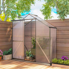 Outsunny Polycarbonate Greenhouse - 6' x 2.5' - Consists of 4mm twin-wall polycarbonate sheets and powder-coated aluminium alloy frame
 