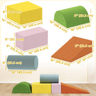 Qaba Climbing Toys for Toddlers - Soft Foam Climbing Blocks - Orange/Green-Removable cover supports hand or machine wash, always stays clean 