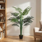 Outsunny 5' Artificial Tropical Palm Tree with Lifelike Leaves - Green-PE moss and cement soil are included, making it more stable and real 