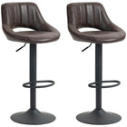 HOMCOM Adjustable Counter Height Swivel Bar Stools - Brown - 2 Pack-Packaged in a set of 2, it's excellent for creating a coordinating look in your home
