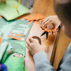 Fiskars 5" Pointed-tip Non-Stick MVP Scissors - Basketball-Non-stick blade coating (PFAS free) is perfect for sticky materials like tape​