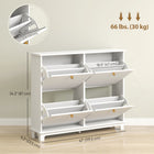 HOMCOM Narrow Shoe Cabinet with 4 Flip Drawers & 5 Legs for Entryway - White-The flat top displays decor or stores essentials