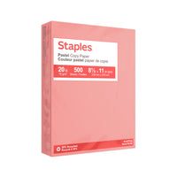 Staples 30% Recycled Pastel Coloured Copy Paper - Letter - 8-1/2" x 11" - Salmon - 500 Sheets-Attention-grabbing colours get your materials noticed