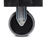 Luxor Heavy-Duty Polyethylene 2-Shelf Tub Cart - Black-Legs constructed as corner pieces rather than hollow legs to create maximum shelf space