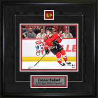 Connor Bedard Pin & Plate Chicago Blackhawks - Framed Print - 18" x 18"-Premium virtual frames