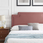 Modway Liva Performance Velvet Twin Bed with Black Wood Legs - Dusty Rose-Wood Slat Support System