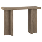 Hudson&Canal Dimitra 42"W Console Table - Antiqued Grey Oak-A modern transitional design for your entryway, living room, den, and more