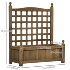 Outsunny Raised Garden Bed with Trellis for Climbing Vines - Coffee-Solid wood reinforced with metal fixing fittings is stable for planting
