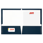 JAM Paper Glossy Two Pocket Presentation Folders, Navy Blue, 12 Pack (5042523dg)-Size: 9-1/4" x 11-1/2"
