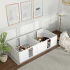 PawHut Whelping Box with Removable Doors for Medium Dogs - 77" L x 38" W x 19" H-Stable pine wood and MDF design