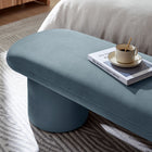 Modway Orla Performance Velvet Bench - Cadet Blue-Non-Marking Floor Glides