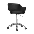 Monarch Specialties 7298 Hydraulic Lift Base Office Chair - Black/Chrome Metal-Extra-wide backrest with sides that wrap around to form integrated armrests and deep seat are all padded to provide comfortable support