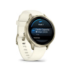 Garmin Venu 4 Smartwatch - 41 mm - Lunar Gold with Bone Silicone Band-Lifestyle logging (new): Log custom or preset behaviors — such as caffeine and alcohol intake — and view reports on how those lifestyle choices impact your sleep, stress and HRV in the Garmin Connect app. That way, you can make more health-conscious decisions