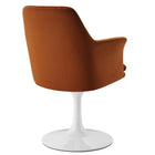 Modway Lippa Swivel Dining Performance Velvet Armchair - White Rust-Assembly Required
