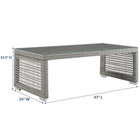 Modway Aura Rattan Outdoor Patio Coffee Table - Grey-Grey Synthetic PE Wicker Rattan
