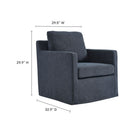 Modway Serene Fabric Slipcovered Swivel Armchair - Slate Blue-Premium Fabric Upholstery