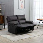 HOMCOM Loveseat Recliner Sofa with Footrest - Dark Grey-Built-in footrest lets you stretch your legs and relax more comfortably   