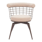 Zuo Saku Swivel Dining Chair - Beige/Brown-Self centering return swivel mechanism