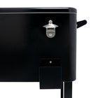 Permasteel 80 Quart Patio Cooler with Removeable Basin - Black-Double Lid for Easy Access