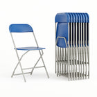 Flash Furniture HERCULES Series Premium Blue Plastic Folding Chair - 10 Pack-650 lb. Weight Capacity