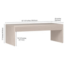 Hudson&Canal Lawrence 48"W Rectangular Coffee Table - Alder White-9