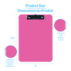 Davis Group Transparent Clipboards - Letter Size - 9" W x 12" H - Pink - 6 Pack-Lever Clip