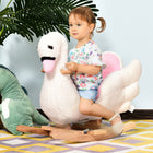 Qaba Baby Swan Design Rocking Horse - White-Cute swan top seat is soft, plush, and comfortable 