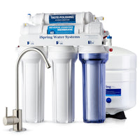iSpring RCC7 NSF Certified 75 GPD Under Sink 5-Stage Reverse Osmosis Drinking Filter System-Effectively Remove Contaminants: The iSpring RO system delivers clean, pure, and great-tasting drinking water by removing up to 99% of over 1,000 harmful contaminants, including PFAS, chlorine, fluoride, lead (up to 98%), arsenic, asbestos, calcium, and sodium. it also reduces TDS by 80-90% and removes hard water minerals that cause scale buildup