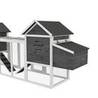 PawHut 123" Extra Large Chicken Coop Wooden Poultry House - Grey-Main house is elevated for preventing damage from wet conditions 