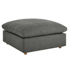 Modway Commix Down Filled Overstuffed Ottoman - Grey-Solid Wood Construction