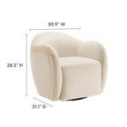 Modway Compose Performance Velvet Swivel Armchair - Alabaster-Wood Frame