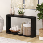 Hudson&Canal Kellan 52"W Console Table - Black Grain-Clean with a soft, dry cloth and no harsh chemicals or abrasive cleaning materials