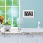 Marathon Crystal Framed Atomic Wall Clock - White-INDOOR HUMIDITY FEATURE: Along with the time, day, month, date and indoor temperature, this clock also displays indoor humidity