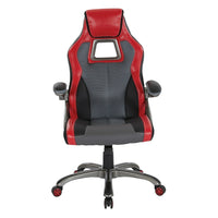 OSP Designs Race Chair - Charcoal Grey with Red Trim-Tilt, Tilt Lock and Tilt Tension