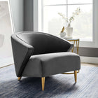 Modway Odyssey Performance Velvet Armchair - Grey-Modern Accent Armchair