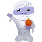 GEMMY Airblown Inflatable Halloween Cute Mummy - 42"-Lights up with bright, energy-efficient LED light