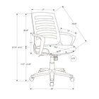 Monarch Specialties 7224 Multi-Position Office Chair - Black/Black Mesh-10