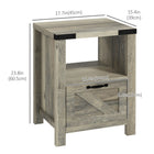 HOMCOM Side Table with Storage - Grey-Can be used as a sofa side table, a nightstand or a console desk