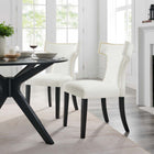 Modway Curve Performance Velvet Dining Chairs - White - 2 Pack-Dense Foam Padding for Comfort