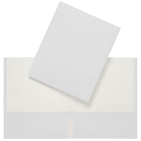 Staples 2 Pocket Portfolio - White - 25 Pack-Holds up to 100 sheets of Letter Size paper (50 per pocket)