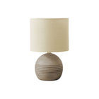 Monarch Specialties 15" H Contemporary Table Lamp - Beige Resin / Beige Shade-Bring some fashionable and trendy flair to your nightstand, end or side table with this 15"h table lamp, crafted from high-quality beige resin featuring a chic textured finish base